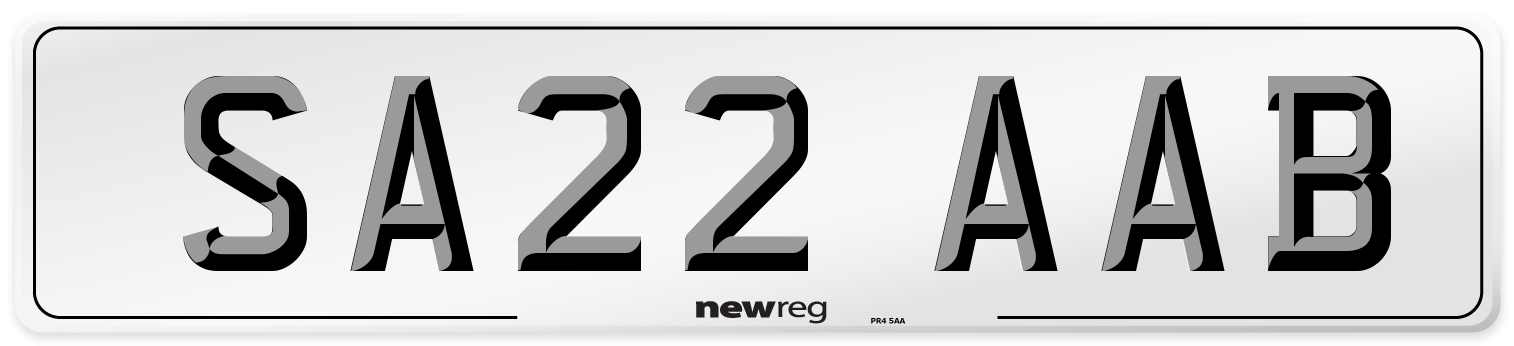 SA22 AAB Number Plate from New Reg